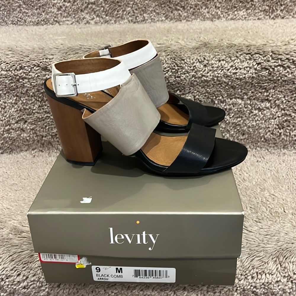 Levity Color Block Ankle Sandal with heel